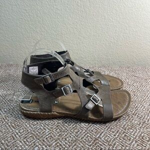 Merrell Move Womens Leather Sandals Bracken Brown Sz 8 Grip Hiking Oudoor Casual